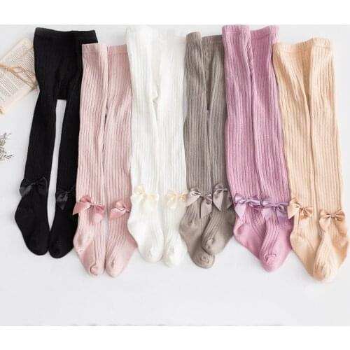 Toddler Cute Girls Bow Stockings Winter Toddler Kids Baby Girl Boy Cotton Warm Bow Tights Stockings Pantyhose Pants Trousers Hot
