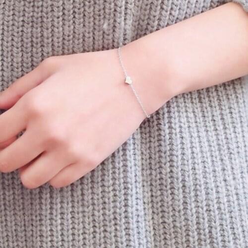 Fashion Simple Golden Bracelet Heart Love Charm Bracelet for Friendship Couples Bracelet Alloy Bangles Women Man Wish Jewelry