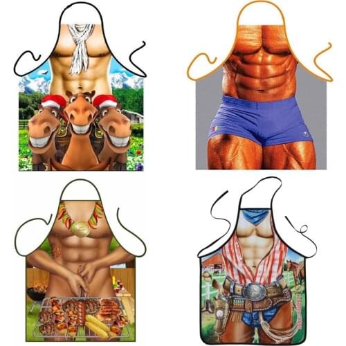 Muscle man Funny funny apron baking accessories aprons for women apron kitchen apron for men cafe Linens naked woman chef apron