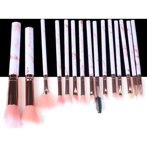 5/10/15pcs Marble Makeup Brushes Tool Natural Brush Set Kit Professional Powder Small High Quality Highlighter Lip Eyeshadow
