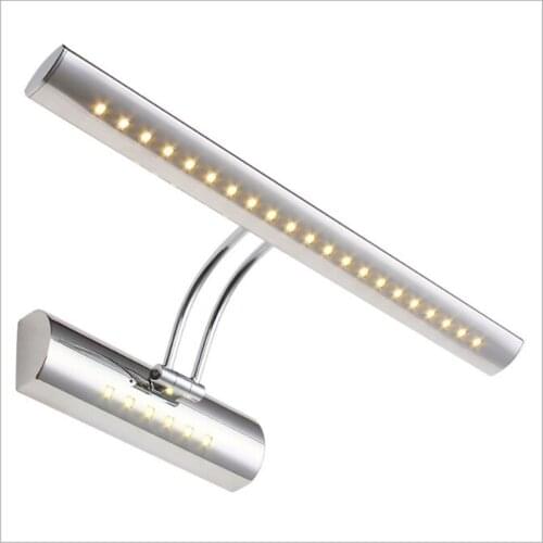 Wall Light with Stainless steel Swing arm in Bathroom Modern LED Mirror Light with switch Over Picture Lighting Fixtures Flip