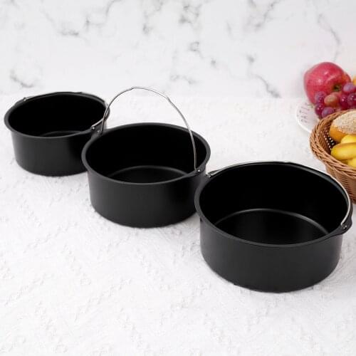 Stainless Steel 6/7/8'' Non-Stick Cake Mold Baking Tray Air Fryers Round Roasting Basket Bakeware Mold Air Fryer Accessories