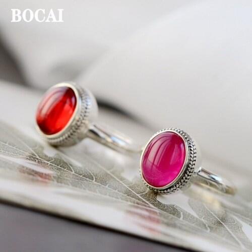 925 pure silver, green , yellow natural stone, red corundum Garnet Ring, lady fashion ring