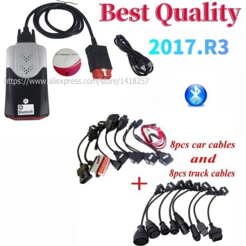 NEW VCI 2017R3 KEYGEN VD DS150E CDP Bluetooth for Delphis Obd2 Car Truck Diagnostic Tool OBD Scanner +car/truck cables to choose