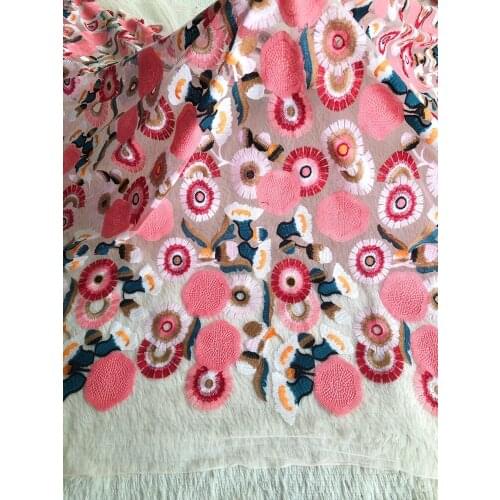 New Style Mesh Embroidery African Lace Fabric 2021 High Quality Lace Water Soluble Fashion Soft Lace Fabric 5 Yards