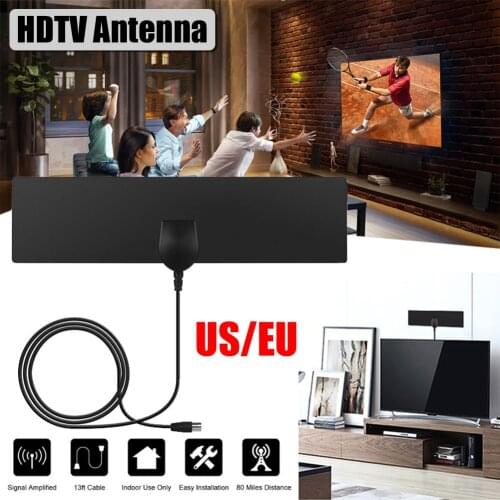 Flat Indoor HD Signal Amplifier Digital TV Antenna HDTV 50 Miles Range VHF UHF antena tv antenna tv digital