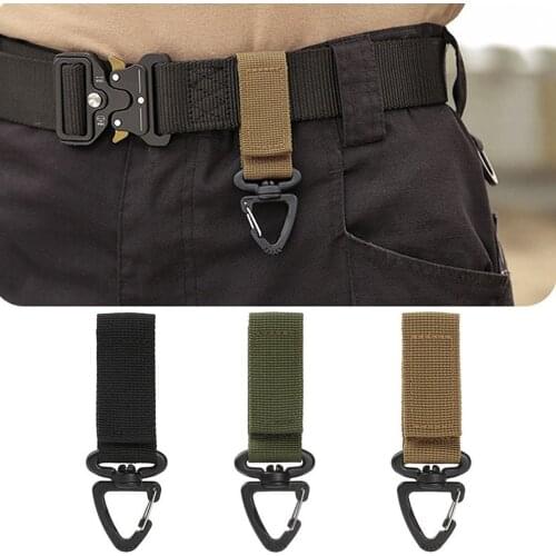 Outdoor Camping Hiking Rotatable Molle Tactical Nylon Ribbon Knapsack Keychain Triangle Backpack Waist Bag Fastener Hook Buckle