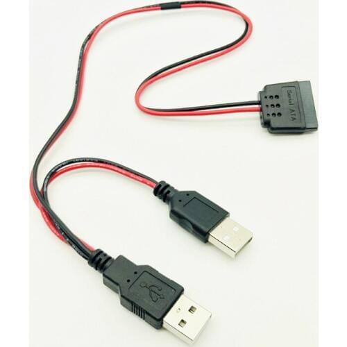 SATA to USB Power Cable HDD USB Adapter 40cm USB 5V Male To 15Pin SATA Female USB Port Power Supply for Laptop 2.5" SATA HDD SSD