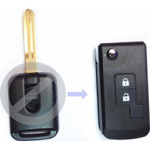 2 Buttons Replacement Modified Flip Folding Remote Key Shell Case For Nissan Elgrand Qashqai Micra Fob Key Cover