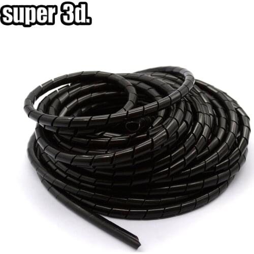 Spiral Hose Cable Wire Wrap Tube Diameter 8mm 13 Meter Part PE Manage Cord Black For 3D Printers Parts Polyethylene