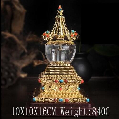 Tibet Tibetan Buddhist Mikky Crystal Bodhi Tower of Bodhisattva Focus Ritual