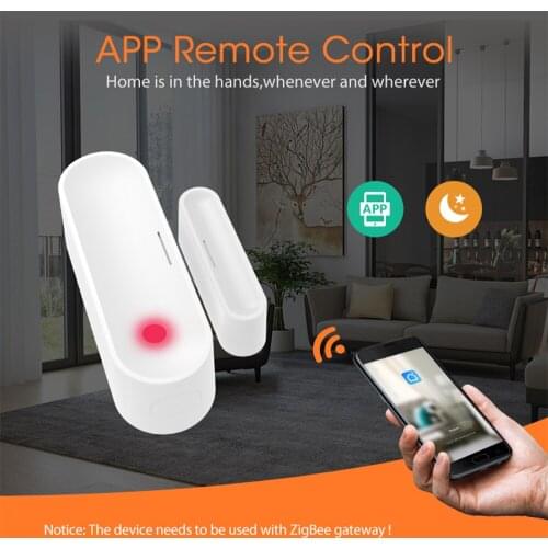 Tuya Zigbee Smart Door Window Sensor Garage Sensor Battery Powered or USB Charge Works With TUYA Smart Hub