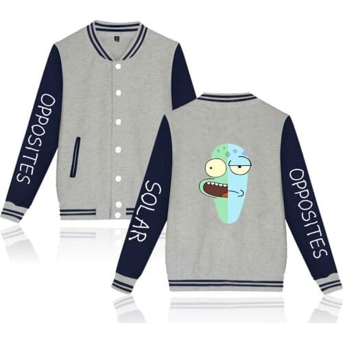 Solar Opposites Spring Crew Neck Letter Pattern Print Baseball Shirt Comfortable Streetwear Harajuku Couple Baseball Jacket Tops