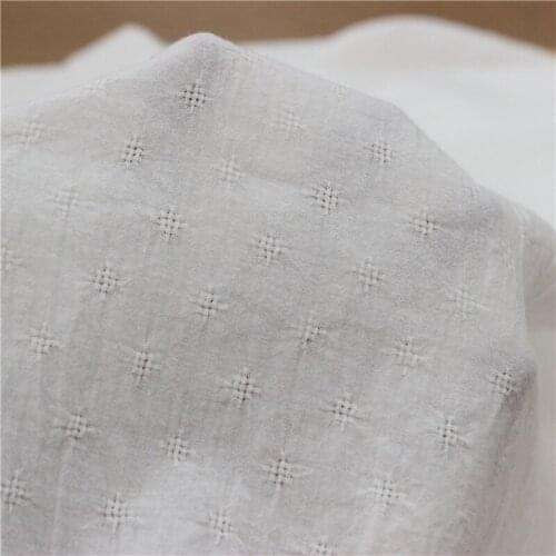Pure Cotton Jacquard Fabric Pastoral Small Fresh Womens Shirt Skirt Fabric Wear Cloth