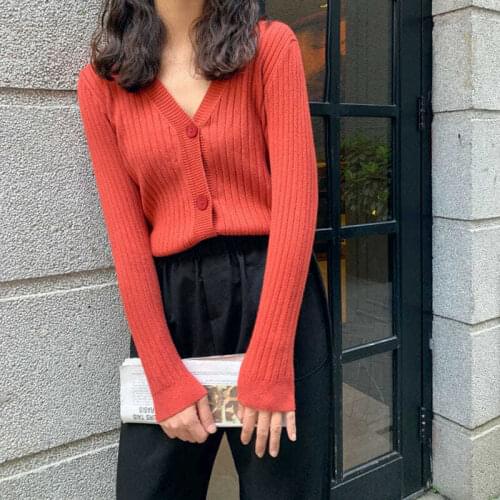 Woman Sexy Buttons Knitted Sweater Cardigan Women Slim Spring Autumn Sweaters Female Fashion Plus Size Knitwear 2020 Coat