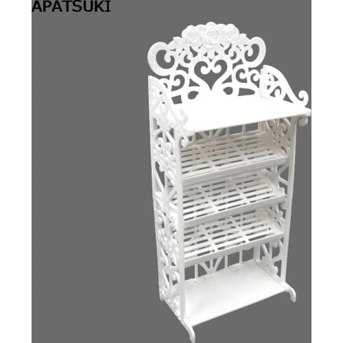 1Set Doll Shoes Rack Playhouse Accessories For Barbie Doll Furniture Kids Playhouse Shoes Rack For Barbie Dollhouse Storage Rack