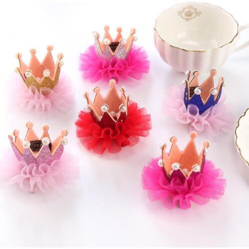 1 pcs Lovely Cute Girls Crown Princess Hair Clip Lace Pearl Shiny Star Headband Hairpins Hair Accessories the cheapest products