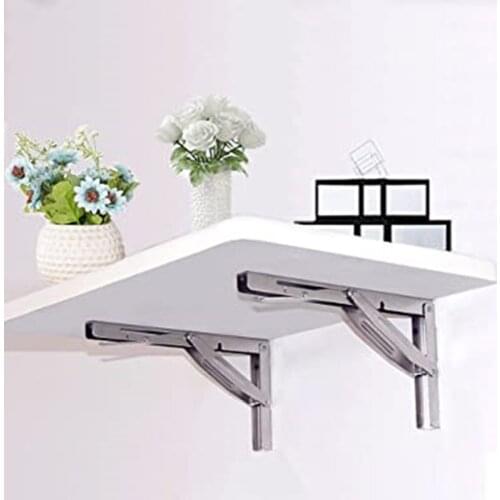2 Pieces Folding Heavy Duty Shelf-Bracket Bench Table Folding Shelf or Bracket, Home saving space.Max. Load 550lbs