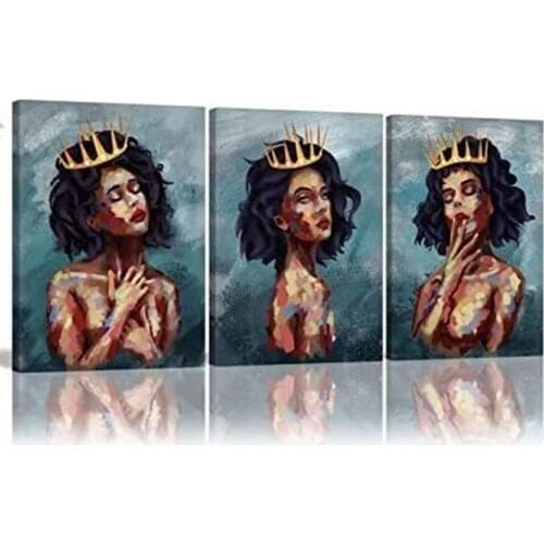 3 Pcs Diamond Painting Abstract Girl art,Africa woman Diamond Embroidery square round drilling 5d Diy Mosaic Background JX2240