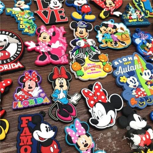 Mickey Mouse 3d Sticker Minnie Soft Glue Refrigerator DIY Sticker 3d Simulation Stickers Disney Toys Figure