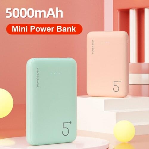 5000mAH Mini Power bank Portable 2.1A Fast Charger Powerbank External Battery Charger For Smart Mobile Phone