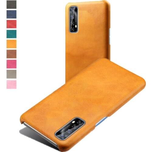 Vegan PU Leather Cover On The For OPPO Realme 7 4G Funda Wearable Slim Coque For Oppo Realme 7 5G 6.5" 2020 Phone Case Shell