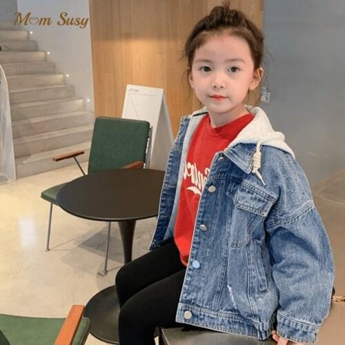 Baby Boy Girl Denim Hooded Jacket Infant Toddle Jean Coat Kid Jean Clothing Baby Outwear Spring Autumn Chaqueta Clothes 1-10Y