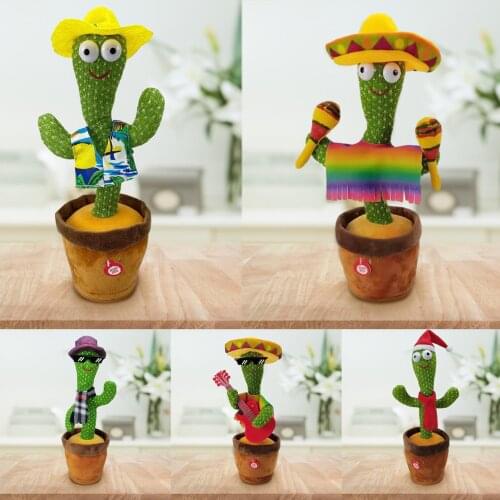 Electronic Shake Dancing Toy With The Song Plush Cute Dancing Cactus Cactus Plush Toys Dancing Singing Reduce Stress Cactus Toy