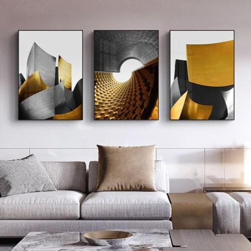 Geometric Architecture Art Living Room Home Decoration Space Hotel Entrance Office Aisle Corridor Frameless Printing Mural Core