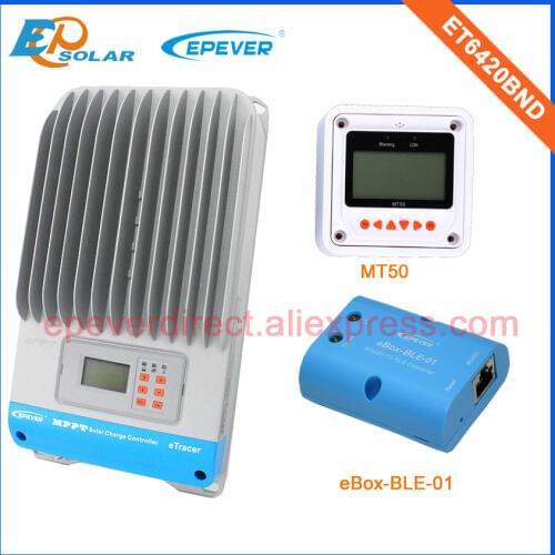 60A controller LCD display Screen MPPT EPEVER ET6420BND Solar regulator bluetooth eBOX MT50 meter 48V 36V battery system