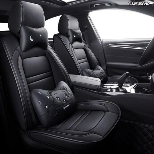 CUWEUSANG leather car seat cover For lada 2114 granta xray vesta sw cross kalina kalina accessories covers for vehicle seats
