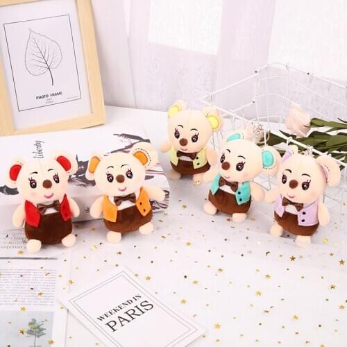 Hot new 12cm plush mouse Wearing a vest soft cute Pendant good quality Bag decoration birthday christmas Wedding sweet gift kid
