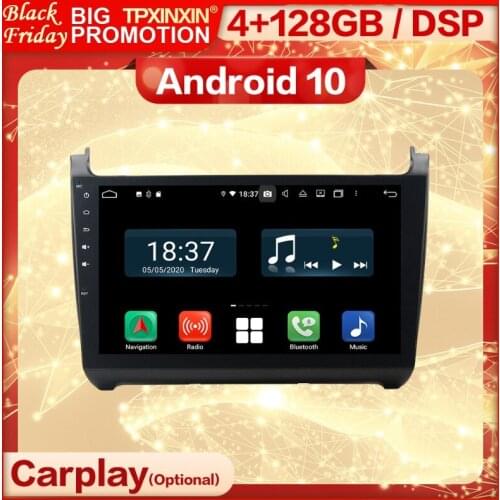 4+128G Carplay 2 Din Android 10 Screen Multimedia Stereo Receiver For VW POLO 2015 GPS Navi Wifi BT Radio Audio Player Head Unit