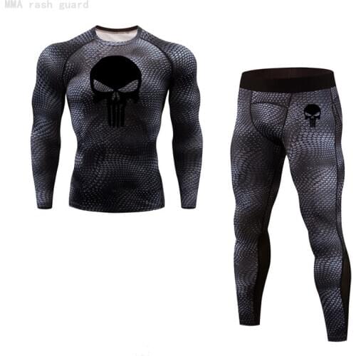 Mens winter underwear long johns Keep warm underwear Moisture wicking Jogging skin care kits Compression MMA clothing Mens set