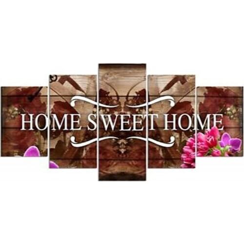 New DIY Diamond Painting Cross Stitch Kits Full Diamond Embroidery 5D Diamond Mosaic Home Decor Home Sweet Home Needlework 5pcs
