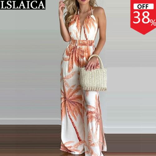 Wholesale Items Bodysuit for Women Sleeveless Printed Elastic Waist Fashion New Arrival Jumpsuit Women Loose Streetwear Rompers