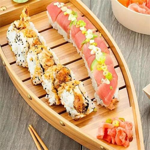 Big 40cm to 90cm Japanese Cuisine Sushi Boats tray seafood Tool Wooden Wood Restaurant Handmade ship Sashimi Assorted Cold Dish