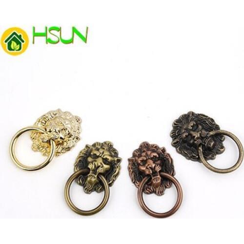 40*69MM lion head beast head handle drawer antique alloy handle wardrobe cabinet home improvement retro handle gold antique knob