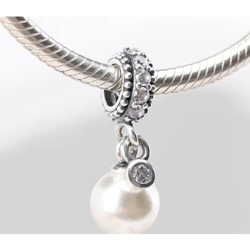 S925 DIY Jewelry Luminous Elegance Dangle Charm fit Lady Bracelet Bangle Clear CZ