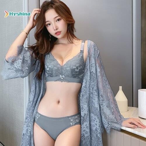 Sexy rimless lace lingerie comfortable bra suit