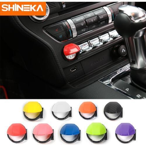 SHINEKA Fit For Ford Mustang 2015 2016 2017 Engine Start Stop Button Switch Cover Cap Car Styling
