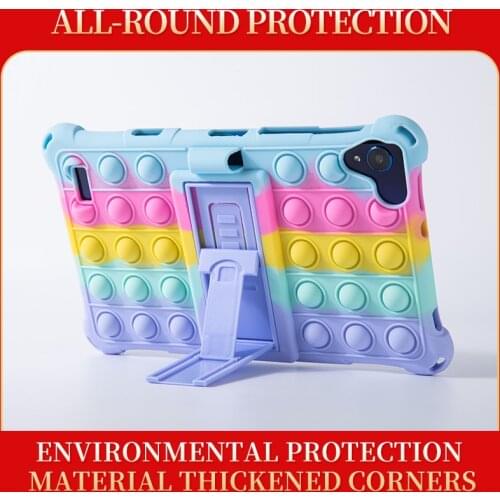 Silicone Case for Samsung Galaxy Tab A 8.0 2019 Tablet Pop Push it Bubble Fidget Toys Stand Cover for SM-T290 T295 T297 with Pen