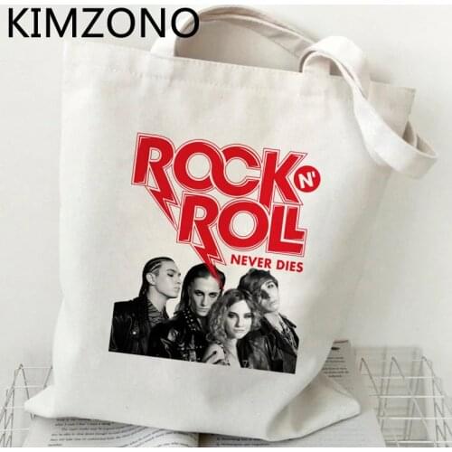 Maneskin shopping bag cotton shopper shopping reusable jute bag bolso bag bolsas reutilizables foldable reusable sac tissu