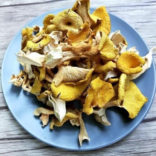 Chanterelle Mushrooms Dried Wild Yellow Harvest Cantharellus Mushroom