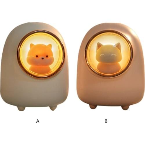 USB Portable Air Humidifier Wireless Space Capsule Cat Hamster Air Humidifier Auto-off LED Night Light Mist Maker