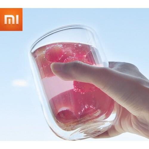 Xiaomi 17PIN Glass Double-layer Cup Borosilicate Glass 400mL Household Layer Heat Resistant Office Large Flow Wine Cup 2pcs