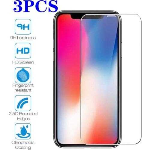 1-3Pcs Full Cover Glass for IPhone 12 X XS Max XR Tempered Vitreous IPhone7 8 6 6s Plus 5 5S SE 2020 11 Pro Screen Protector