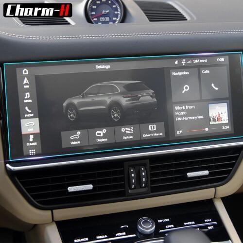 Car Styling GPS Screen Protector Center Console Gear Shift Door Sill Panel Protection Film Sticker for Porsche Cayenne 2018