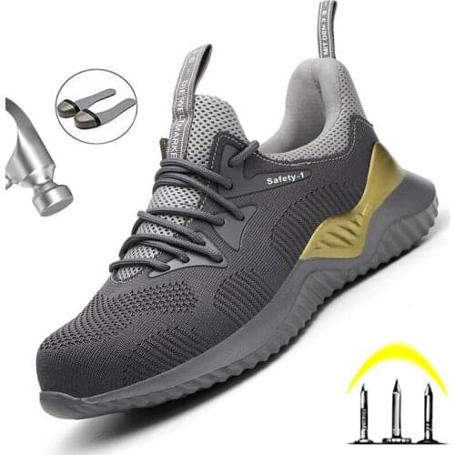 Steel Toe Safety Shoes Men Boots Puncture-Proof Work Shoes Construction Designer Sneakers Men Indestructible Shoes