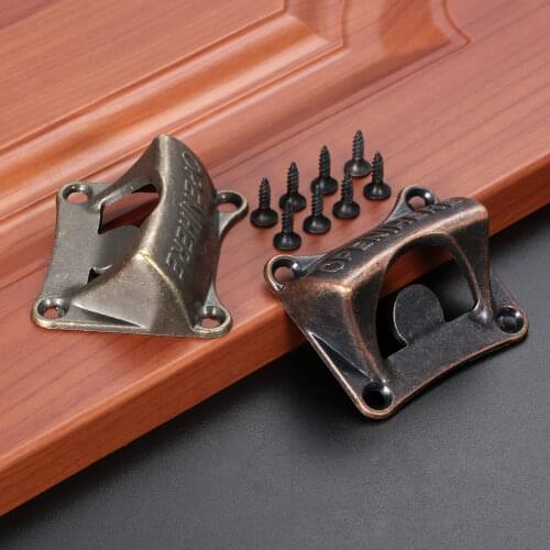 1pc Bottle Opener Square Fancy Antique Bronze/Red Copper Alloy Wall Mount w/screw Wine Beer Cap Bar Kitchen Restaurant 63*58mm